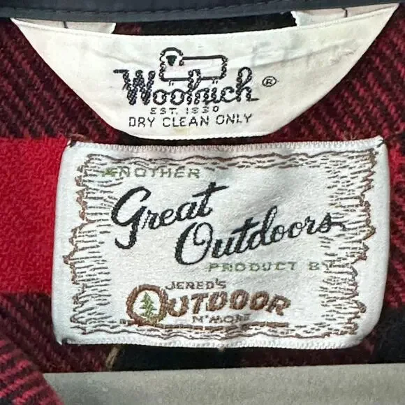 Vintage 80's Woolrich Men's XL Wool Blend Red Black Buffalo Plaid Shirt Style 93 - Picture 5 of 9